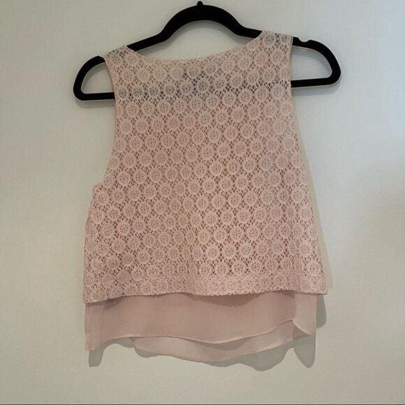 Banana Republic tank sz XS blush pink lace - Picture 5 of 8